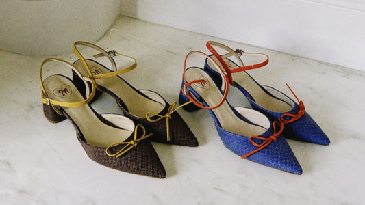 SLINGBACK "LE PUNTE" RAFIA E PELLE
