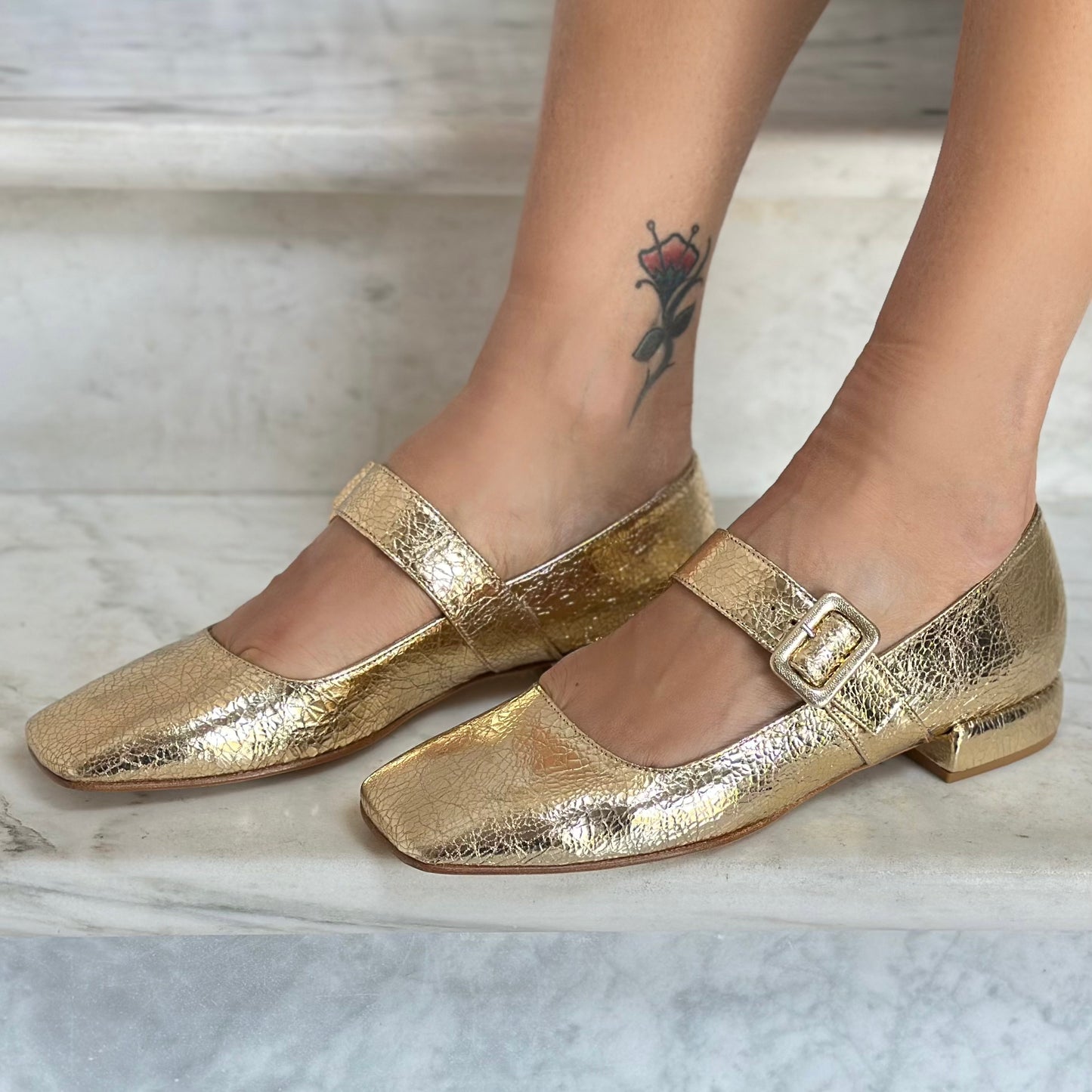 BALLERINE "LE QUADRE" ORO